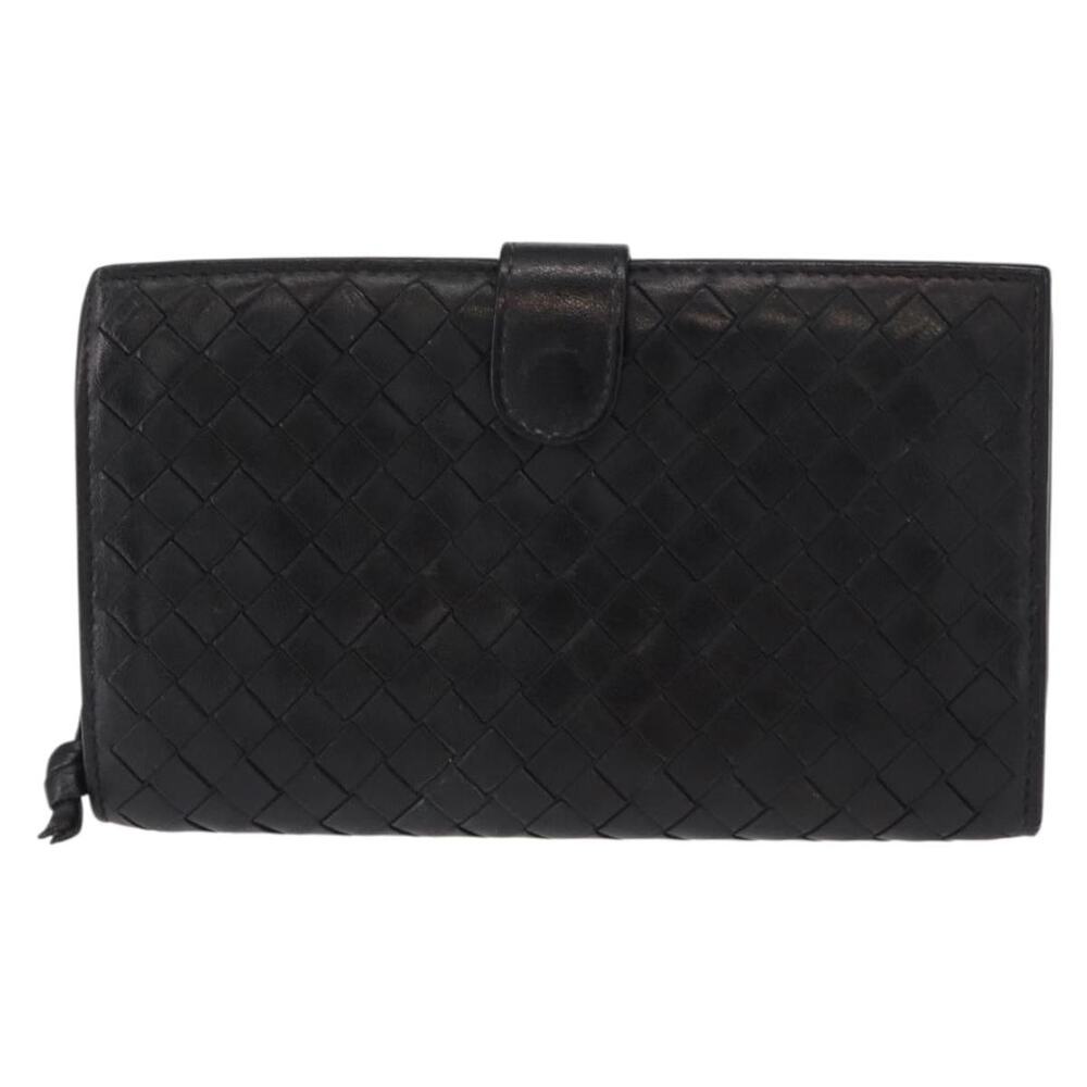Bottega Veneta Intrecciato Long Wallet Black